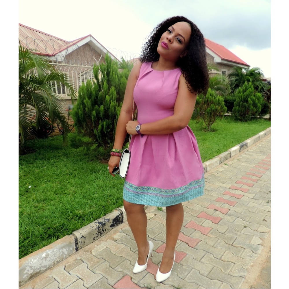 Closet London The Bubblegum Dress | Fit and Flare Pink Dress - Size 10